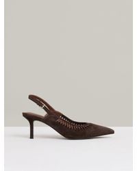 Reiss - Suede Twist Detail Slingback Court Shoes - Lyst