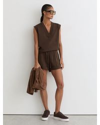 Reiss - Cotton-Blend Sleeveless V-Neck Sweat Top - Lyst
