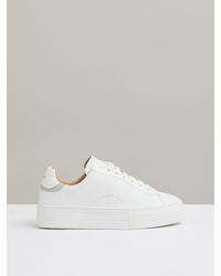 Reiss - Francesca - White Leather Low-top Trainers, Us 7 (uk 5) - Lyst