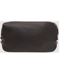 Reiss - Cole - Chocolate Leather Washbag, One - Lyst