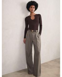 Reiss - Tilly Chain-Detail Keyhole Knit Top - Lyst