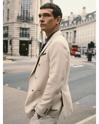 Reiss - Double-Breasted Herringbone Blazer Tailored-Fit With Cotton - Lyst