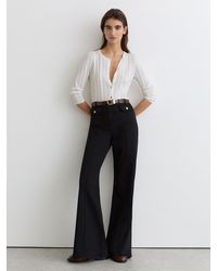 Reiss - Pointelle-Knit Cropped Cardigan - Lyst