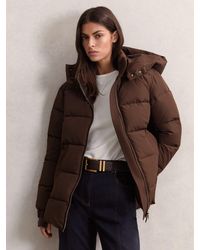 Reiss - Short Hooded Puffer Coat - Lyst