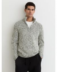 Reiss - Marled Half-Zip Knitted Jumper With Wool - Lyst