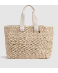 Reiss - Emeryson - Natural Woven Tote Bag - Lyst