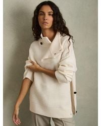 Reiss - Wool-Cashmere Button-Neck Jumper - Lyst