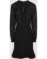 Reiss Silk Renata Snake Burnout Dress 