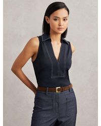 Reiss - Maisie - Navy/ivory Shirt, Xs - Lyst