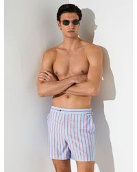 Reiss - Presley - Soft Blue Pinstripe Side-adjuster Swim Shorts, Xs - Lyst