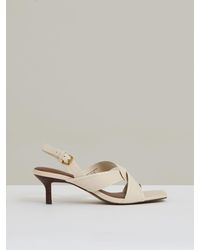 Reiss - Leather Link-Strap Low-Heel Sandals - Lyst