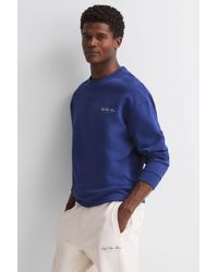 Reiss - Hills - Bright Blue | Ché Motif Cotton Sweatshirt, Xs - Lyst