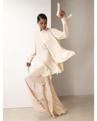 Reiss - Scarlet - Cream | Royal Ballet Tie-cuff Blouse, Us 2 - Lyst