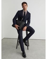 Reiss - Morgan - Black Leather Brogue-detail Oxford Shoes, Us 11 (uk 10) - Lyst