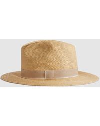 Reiss - Gracie - Natural Raffia Short Brim Sun Hat - Lyst