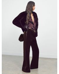 Reiss - Velvet Tuxedo-Stripe Flared Trousers - Lyst