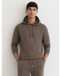 Reiss - Fabien - Light Brown Premium Interlock-jersey Hoodie, S - Lyst
