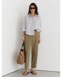 Reiss - Petite Cotton-Lyocell Tapered Trousers - Lyst