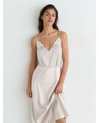 Reiss - Silk Slip Midi Skirt - Lyst