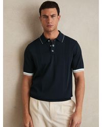Reiss - Tipped Knit Polo Shirt - Lyst