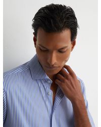 Reiss - Soft & Stripe R-Flex Four-Way Stretch Striped Shirt Slim-Fit - Lyst