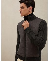 Reiss - Atelier Quilted Cashmere Zip Jacket - Lyst