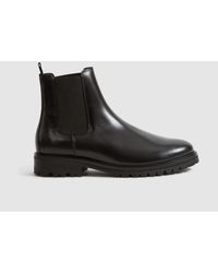 Reiss - Chiltern - Black Leather Chelsea Boots, Us 12 - Lyst
