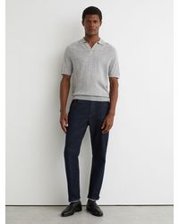 Reiss - Wool Wide-Rib Polo Jumper - Lyst