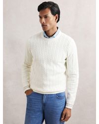 Reiss - Luca - White Cable-knit Jumper With Wool, Xxl - Lyst