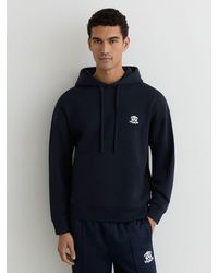 Reiss - Monogram Embroidered Relaxed Hoodie - Lyst