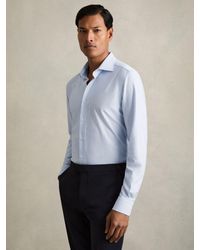 Reiss - Cotton-Blend Cutaway-Collar Striped Shirt - Lyst