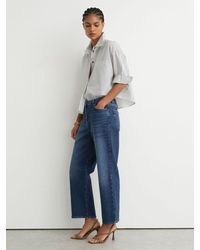 Reiss - Leather Cross-Strap Heeled Sandals - Lyst
