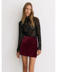 Reiss - Velvet Mini Skirt - Lyst