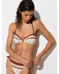 Reiss - Tina - Ivory Chain-print Side-tie Bikini Bottoms, Us 8 - Lyst