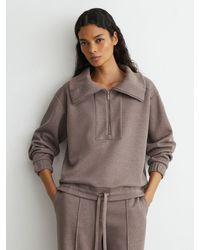 Reiss - Lyocell-Wool Half-Zip Sweatshirt - Lyst