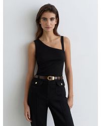 Reiss - Stretch-Cotton Asymmetric-Neck Vest - Lyst