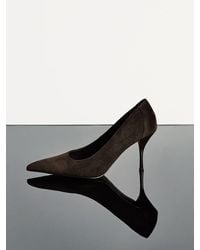 Reiss - Suede Pointed-Toe Mid-Heel Court Shoes - Lyst