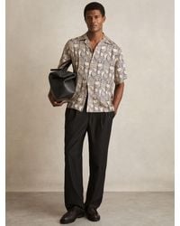 Reiss - Off & Wave Print Cuban Collar Shirt - Lyst