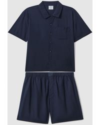 Calvin Klein - Calvin Dark Blue Underwear Pyjama Shorts And Shirt Set - Lyst