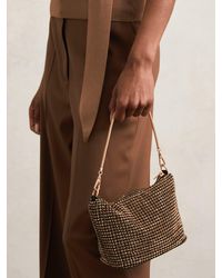 Reiss - Leah - Gold Crystal Bracelet Pouch Bag, One - Lyst