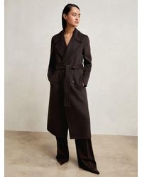 Reiss - Petite Double-Breasted Blindseam Coat Wool-Blend - Lyst