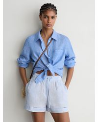 Reiss - Linen Ladder-Embroidery Shorts - Lyst