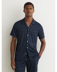 Reiss - Textured-Wave Cuban-Collar Shirt - Lyst