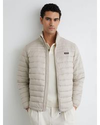 Reiss - Acer - Light Stone Quilted Zip-through Jacket, L - Lyst