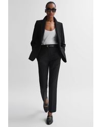 Reiss - Haisley - Black Petite Wool Blend Tapered Suit Trousers, Us 4 - Lyst