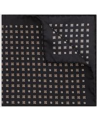 Reiss - Sisto - Black Silk Micro Diamond-print Pocket Square, One - Lyst