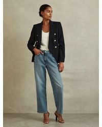 Reiss - Tailored Fit Textured Double Breasted Blazer - Lyst