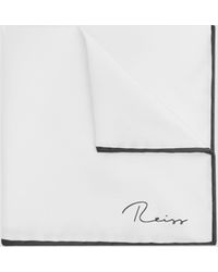 Reiss - Ceremony - White Plain Silk Pocket Square, One - Lyst