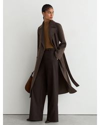 Reiss - Petite Double-Breasted Blind-Seam Coat Wool-Blend With Cashmere - Lyst