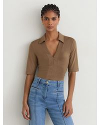 Reiss - Jersey Half-Zip Polo Top - Lyst
